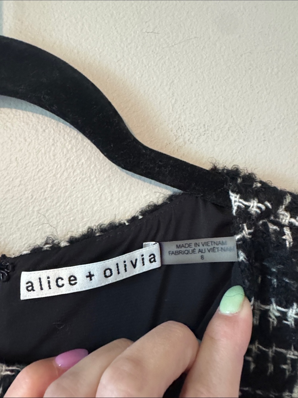 Alice + Olivia Clyde Pattern Mix Wool Blend Dress - Picture 3 of 5